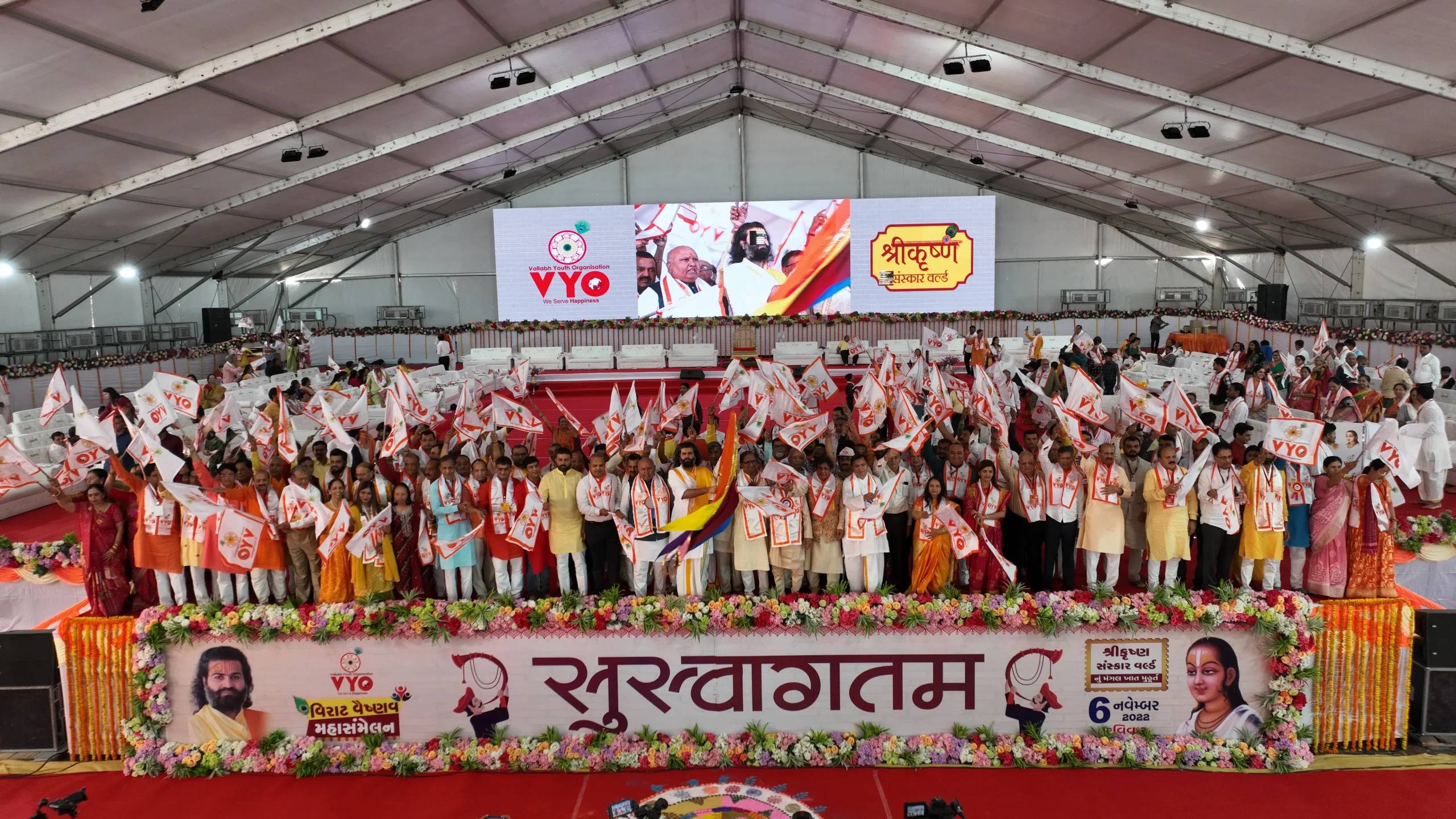 VYO community gathering beneath a pavilion